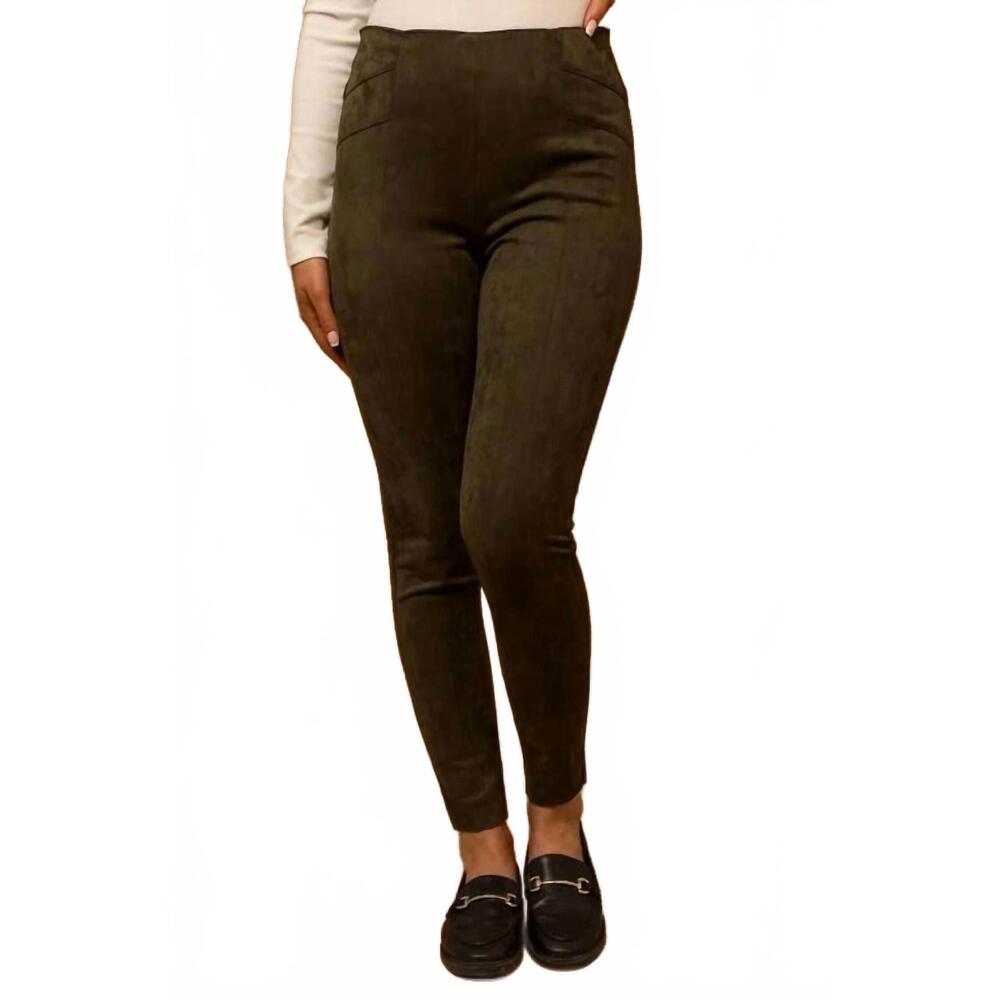 NEW GILLI suede leggings in olive